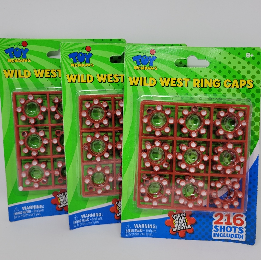 Pack Lot Of 3; 648 Shots Legends of The Wild West Ring Caps 27 Rings 216 Shots.